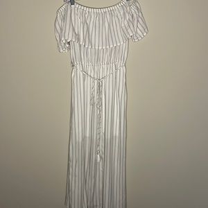 Off the shoulder belted dress